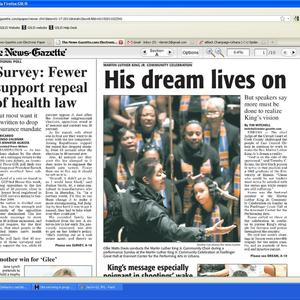 January 2011 News-Gazette clippings