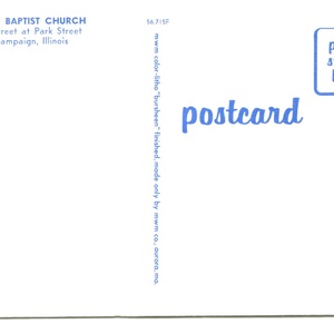Salem Baptist Church Sanctuary Postcard