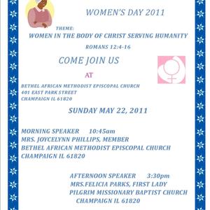 Bethel A.M.E. Church Annual Women&#039;s Day Flyer