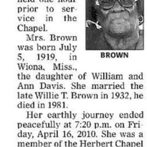 Mable Brown Obituary